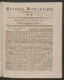 Sorauer Wochenblatt, No. 49. (10. December 1831)