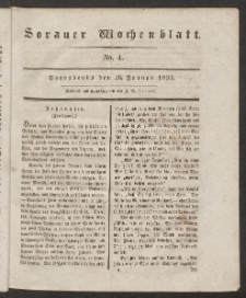 Sorauer Wochenblatt, No. 4. (26. Januar 1833)