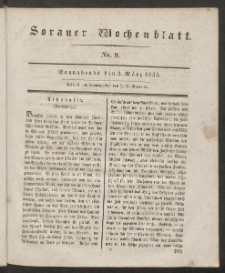 Sorauer Wochenblatt, No. 9. (2. M&auml;rz 1833)