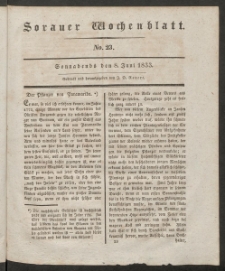 Sorauer Wochenblatt, No. 23. (8. Juni 1833)