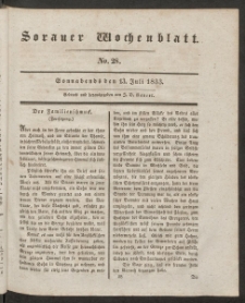 Sorauer Wochenblatt, No. 28. (13. Juli 1833)