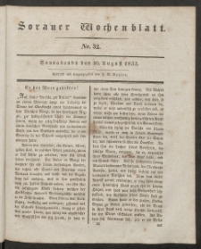 Sorauer Wochenblatt, No. 32. (10. August 1833)