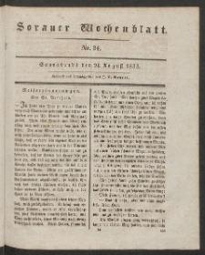 Sorauer Wochenblatt, No. 34. (24. August 1833)