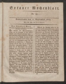 Sorauer Wochenblatt, No. 37. (11. September 1824)