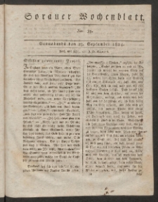 Sorauer Wochenblatt, No. 39. (25. September 1824)