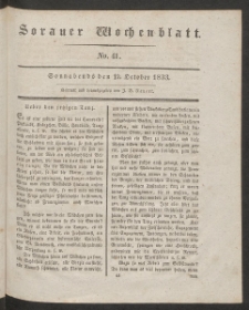 Sorauer Wochenblatt, No. 41. (12. October 1833)