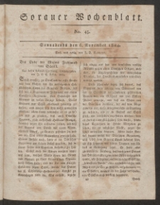 Sorauer Wochenblatt, No. 45. (6. November 1824)