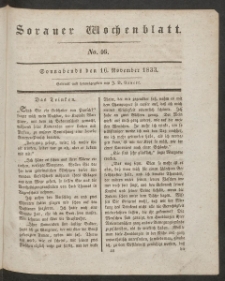 Sorauer Wochenblatt, No. 46. (16. November 1833)