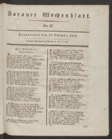 Sorauer Wochenblatt, No. 47. (23. November 1833)