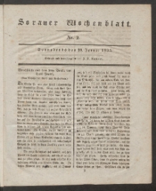 Sorauer Wochenblatt, No. 2. (10. Januar 1835)