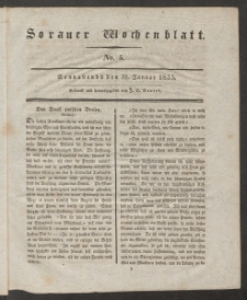 Sorauer Wochenblatt, No. 5. (31. Januar 1835)