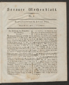 Sorauer Wochenblatt, No. 7. (14. Februar 1835)