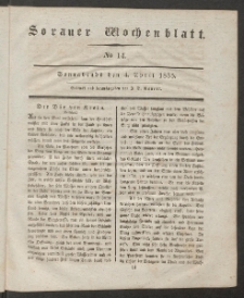Sorauer Wochenblatt, No. 14. (4. April 1835)