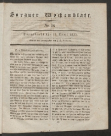 Sorauer Wochenblatt, No. 16. (18. April 1835)