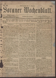 Sorauer Wochenblatt, No. 151. (23. December 1875)
