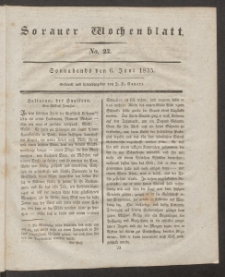 Sorauer Wochenblatt, No. 23. (6. Juni 1835)