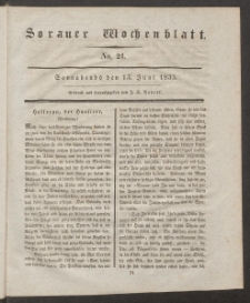 Sorauer Wochenblatt, No. 24. (13. Juni 1835)