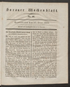 Sorauer Wochenblatt, No. 26. (27. Juni 1835)
