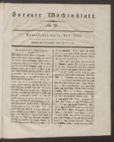 Sorauer Wochenblatt, No. 28. (11. Juli 1835)