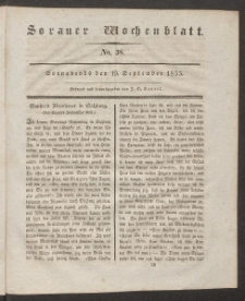 Sorauer Wochenblatt, No. 38. (19. September 1835)