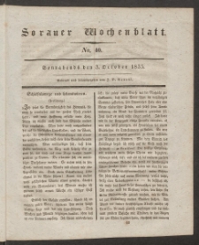 Sorauer Wochenblatt, No. 40. (3. October 1835)