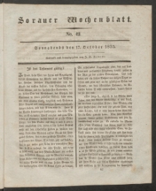 Sorauer Wochenblatt, No. 42. (17. October 1835)