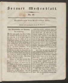 Sorauer Wochenblatt, No. 43. (24. October 1835)