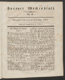 Sorauer Wochenblatt, No. 47. (21. November 1835)