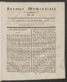 Sorauer Wochenblatt, No. 48. (28. November 1835)