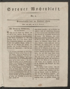 Sorauer Wochenblatt, No. 2. (12. Januar 1828)