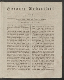 Sorauer Wochenblatt, No. 4. (26. Januar 1828)