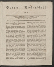 Sorauer Wochenblatt,No. 5. (2. Februar 1828)