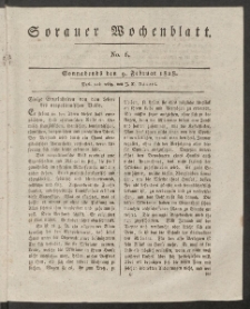 Sorauer Wochenblatt, No. 6. (9. Februar 1828)