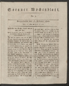 Sorauer Wochenblatt, No. 7. (16. Februar 1828)