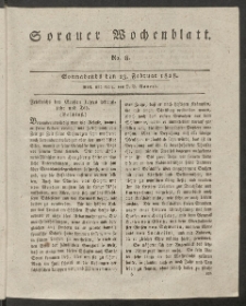 Sorauer Wochenblatt, No. 8. (23. Februar 1828)