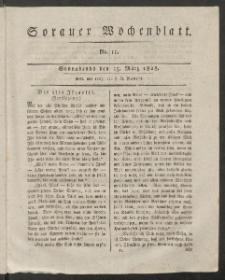 Sorauer Wochenblatt, No. 11. (15. M&auml;rz 1828)