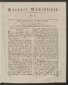 Sorauer Wochenblatt, No. 12. (22. M&auml;rz 1828)