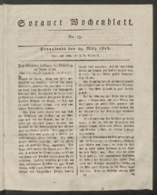 Sorauer Wochenblatt, No. 13. (29. M&auml;rz 1828)