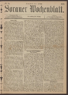 Sorauer Wochenblatt, No. 15. (3. Februar 1877)