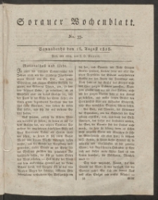 Sorauer Wochenblatt, No. 33. (16. August 1828)