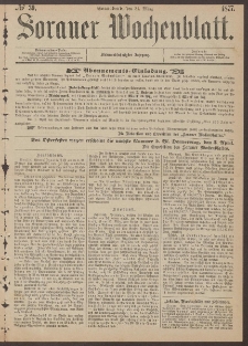 Sorauer Wochenblatt, No. 39. (31. März 1877)