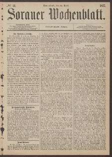 Sorauer Wochenblatt, No. 44. (14. April 1877)