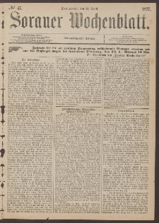 Sorauer Wochenblatt, No. 47. (21. April 1877)