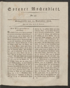 Sorauer Wochenblatt, No. 37. (13. September 1828)