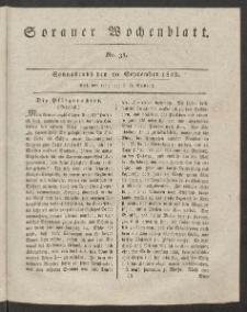 Sorauer Wochenblatt, No. 38. (20. September 1828)
