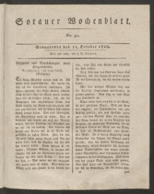 Sorauer Wochenblatt, No. 41. (11. October 1828)