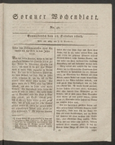 Sorauer Wochenblatt, No. 42. (18. October 1828)