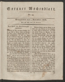 Sorauer Wochenblatt, No. 44. (1. November 1828)