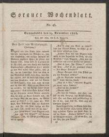 Sorauer Wochenblatt, No. 48. (29. November 1828)
