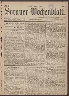 Sorauer Wochenblatt, No. 5. (11. Januar 1876)